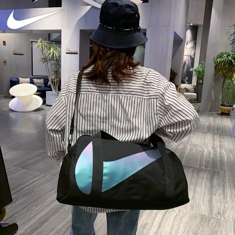 NIKE Tas tangan laser, tas gym olahraga berkapasitas besar, tas kurir basket, tas sepatu