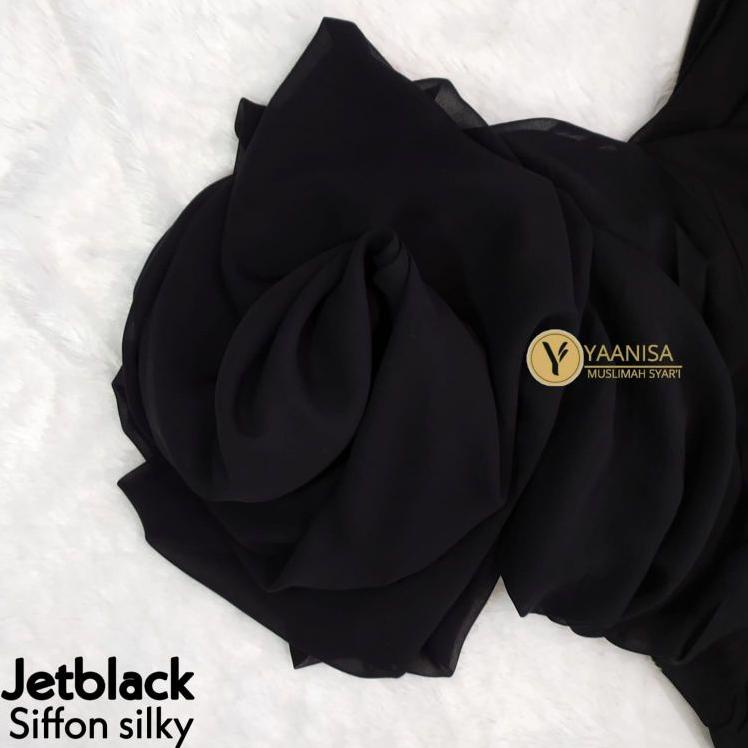 (msbx-35) sifon silky arab jetblack, siffon silky arab jetblack, kain sifon silky jetblack premium B