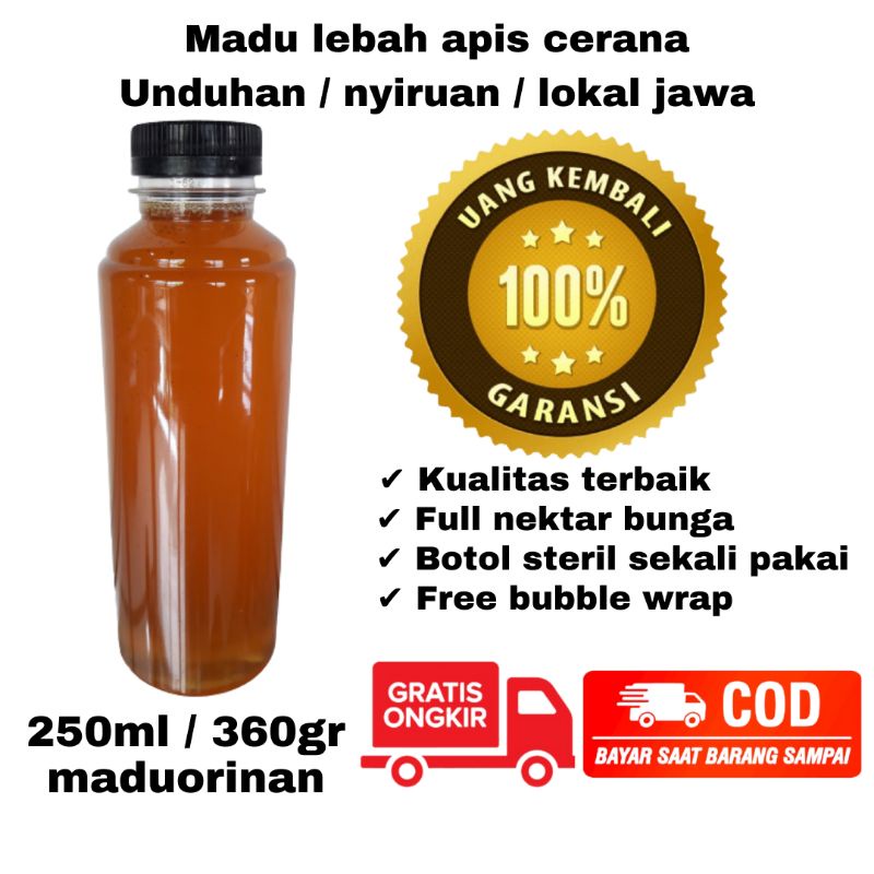

Madu asli murni lebah cerana liar hutan multiflora unduhan nyiruan 250 ml