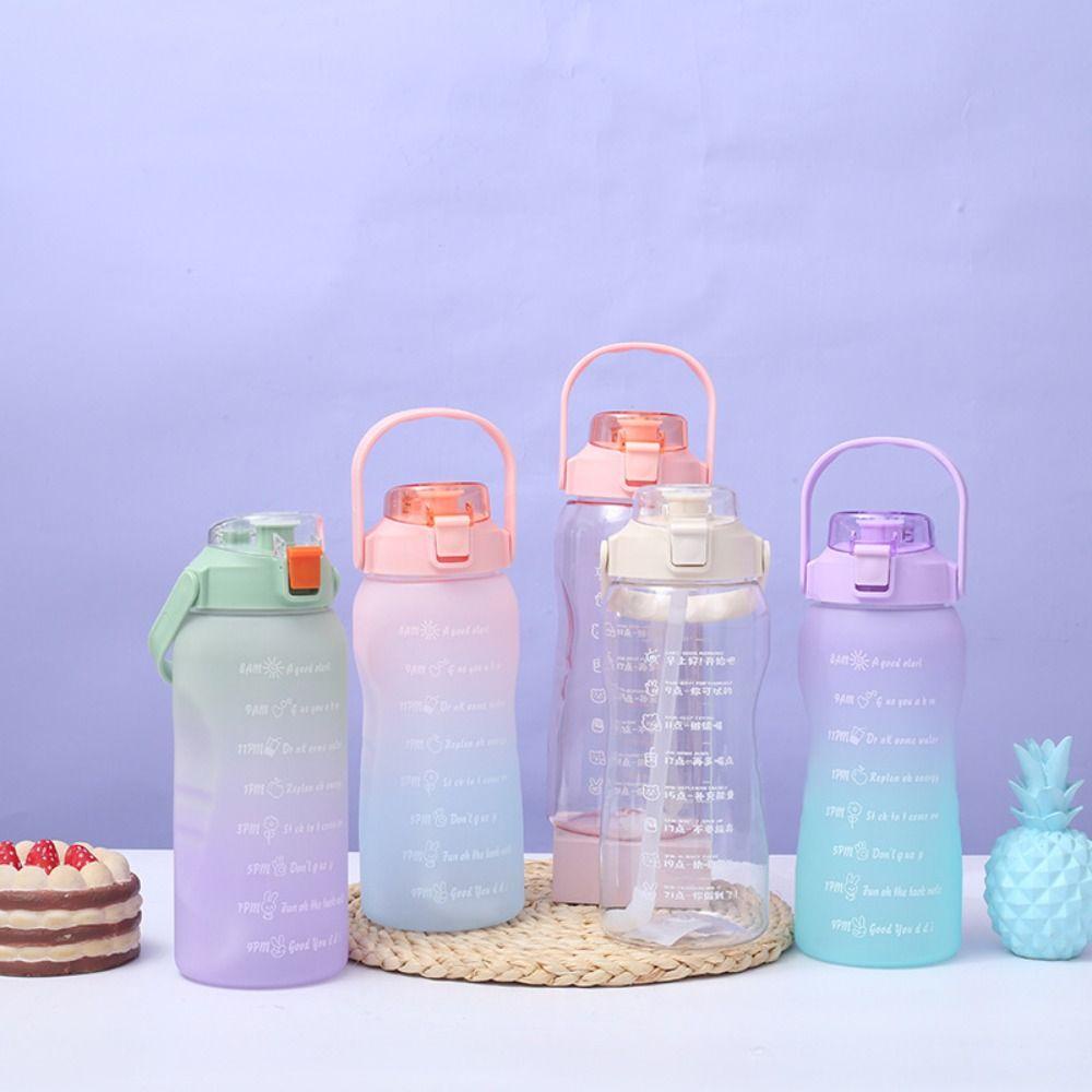 R-FLOWER Water Bottle Gym Botol Olahraga Motivasi Extra Besar