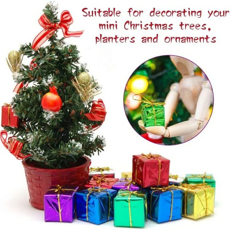 

1Pcs Gantungan Pohon Natal Kado Box Small Gift Bags Christmas Decor Xmas Gift Box Party