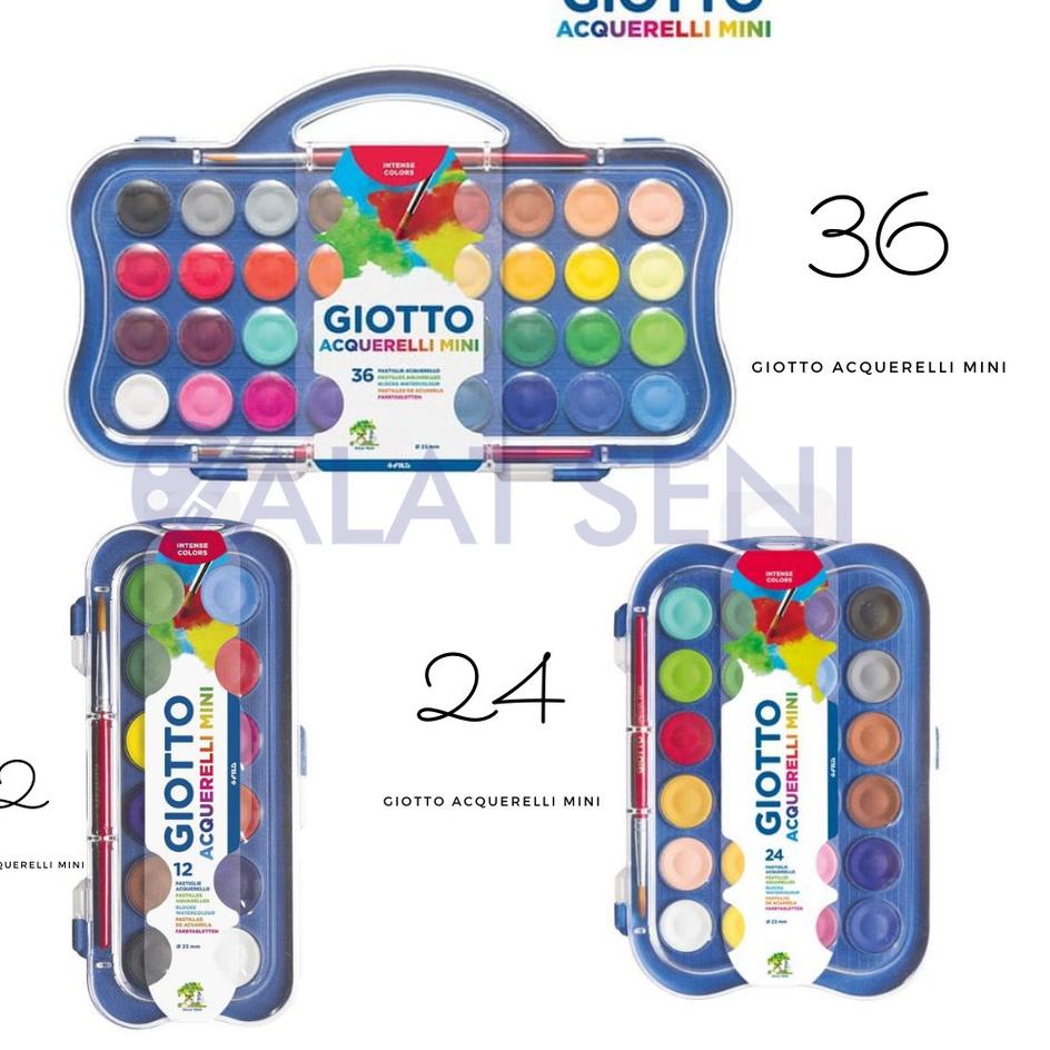 

Terkini CYD Giotto Acquerelli Mini Set 12 ,24 ,36 Warna - Watercolor Cake - Cat Air - Giotto 95 Harga Termurah