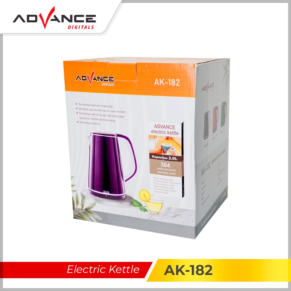 Advance Digitals Teko Electric Kettle AK182 2Liter I Garansi Resmi 1 Tahun