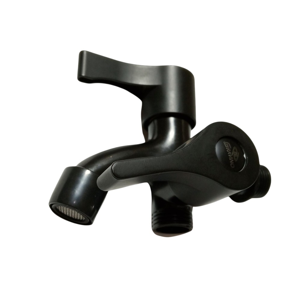 Kran Cabang Shower Minimalis HITAM - Keran Air Black Shower Double multifunction wall mounted faucet GRAVINO BLACK