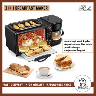 Breakfast Machine Oven 3 in 1/Coffee Maker - Mesin Sarapan 3 in 1 - Portable Family Size Breakfast Machine