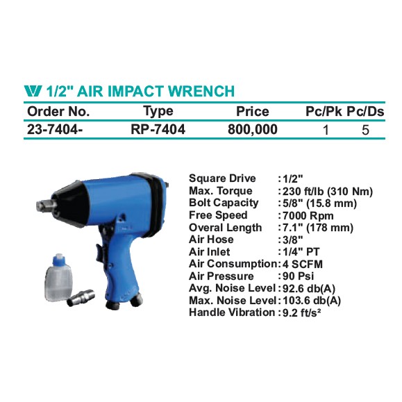 Air Impact Wrench 1/2" WIPRO Mesin Alat Buka Baut Angin Kompressor My