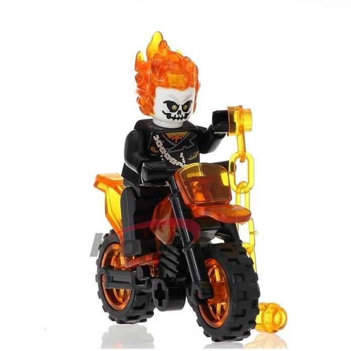 MARVEL GHOST RIDER JOHNNY BLAZE +MOTOR MINIFIG MINIFIGURE LEGO BOOTLEG MOMOW COLLECTION RESELLER