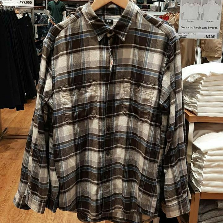 JASTIP SALE UNIQLO KEMEJA FLANEL PRIA BANYAK MOTIF