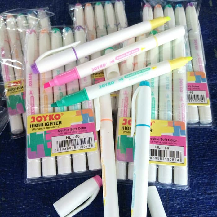 Stabilo Warna Warni - Highlighter - Stabilo Pulpen Stabilo/Highlighter Joyko 6 Warna Bolak Balik