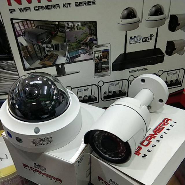 Cctv ip wireless lensa 3mp untuk nvr kit