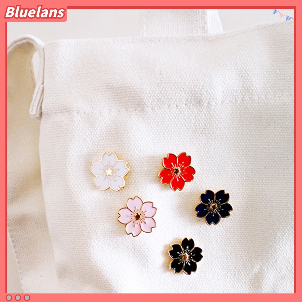 Bluelans Sweet Women Cherry Blossom Flower Enamel Brooch Pin Suit Collar Badge Jewelry