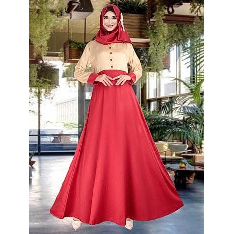 [Shayla maroon WL] Gamis wanita satin maroon