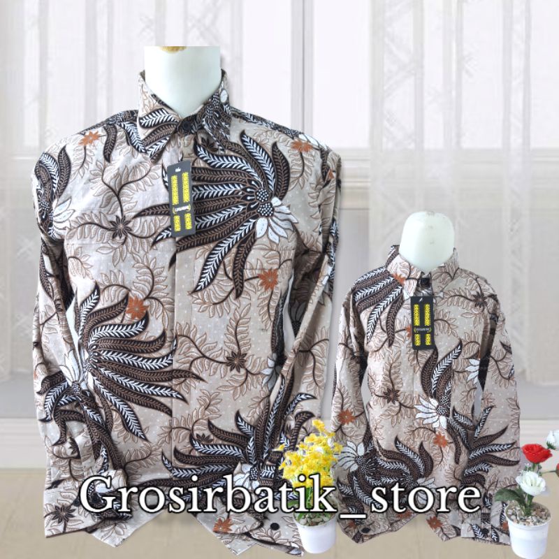 BAJU BATIK COUPLE AYAH DAN ANAK LENGAN PANJANG PREMIUM KATUN FURING TRENDY