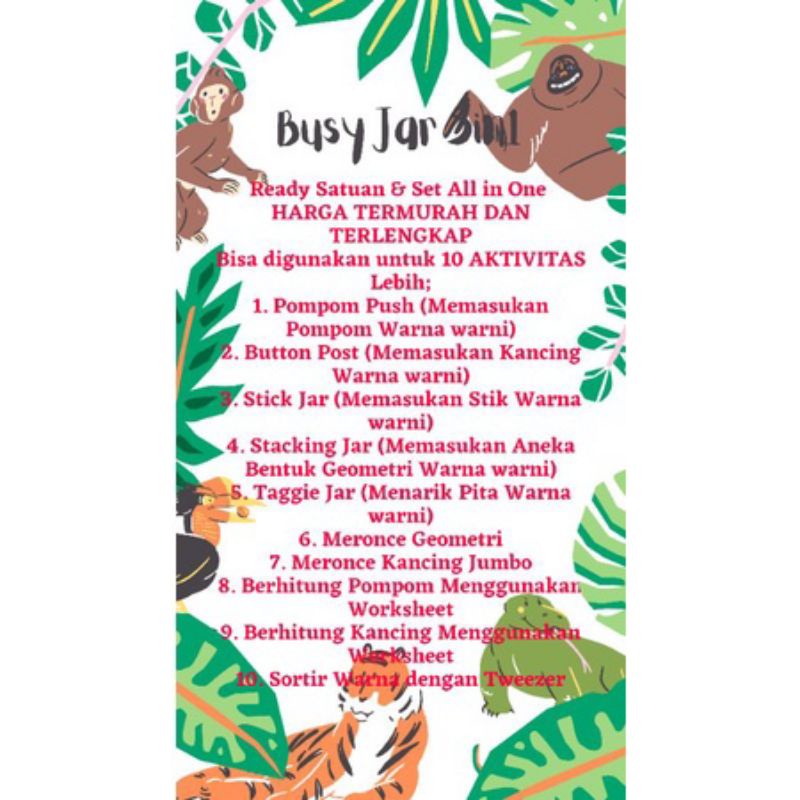 BUSY JAR 5IN1 10 AKTIFITAS MAINAN MONTESSORI ANAK