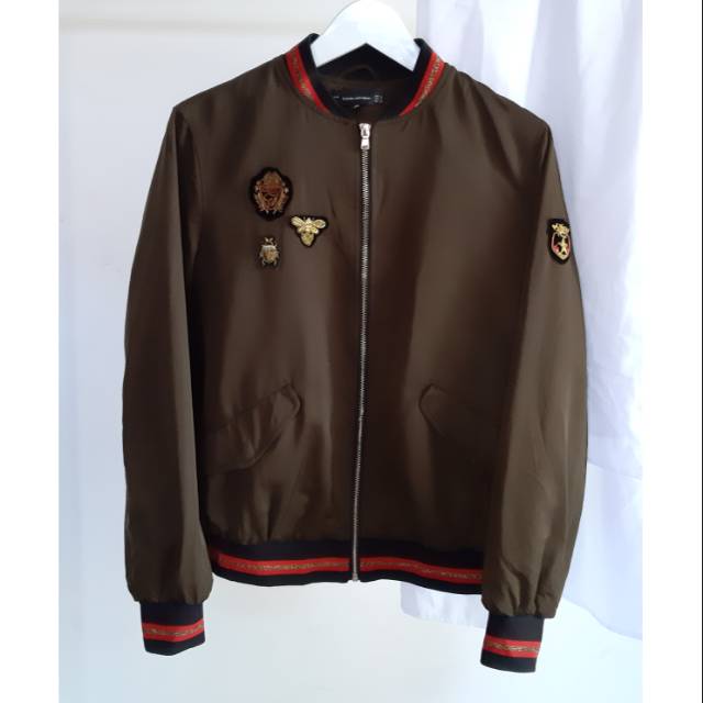 ZARA TRAFALUC TRF Patch Bomber Jacket Original Bekas Preloved Second Branded ala Gucc*i