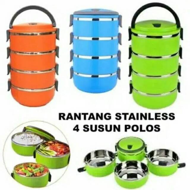 Rantang Stainless 4 susun polos