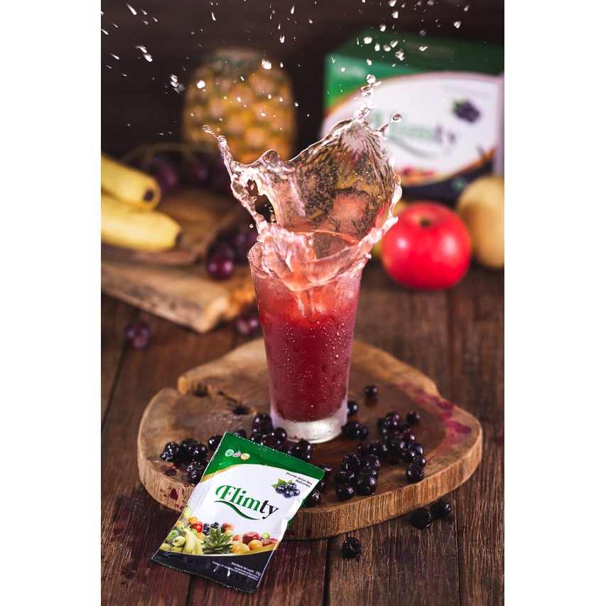 Flimty Fiber Antidioxidan Rasa Balackcurrant &amp; Raspberry / 1 Box isi 16 Sachet