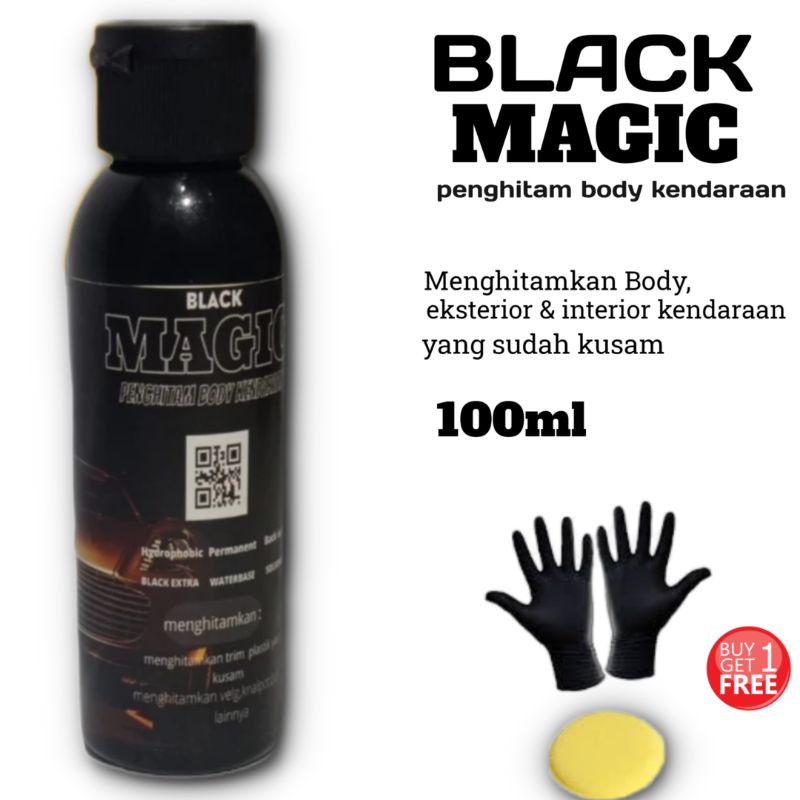 black magic penghitam permanent/cairan penghitam body kendaraan 100ml/penghitam/black magic/penghitam dasboard/semirban