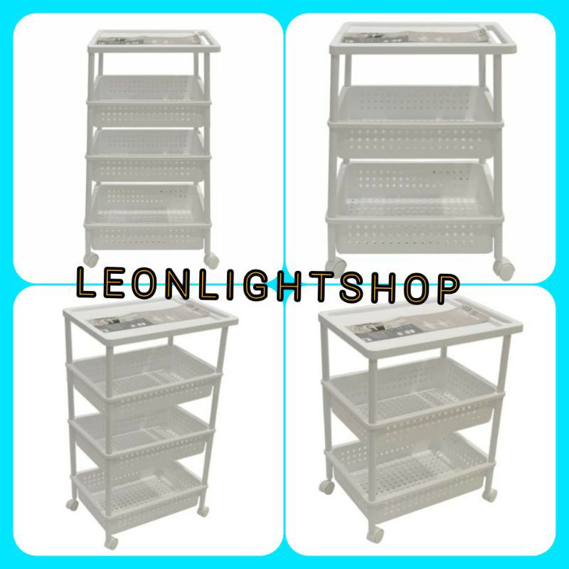 MASTERSPACE RAK PLASTIK SERBAGUNA 3 &amp; 4 TINGKAT PUTIH/ACE MULTIPURPOSE RACK 4 LAYER/RAK TROLY SUSUN