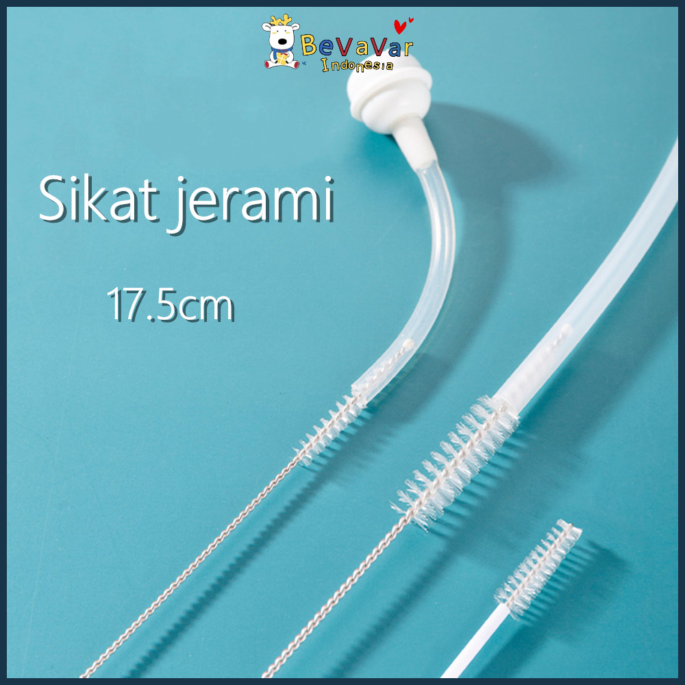 Bevavar Sikat Sedotan Stainless Steel Sikat Sedotan Kecil Sikat Dot Bayi