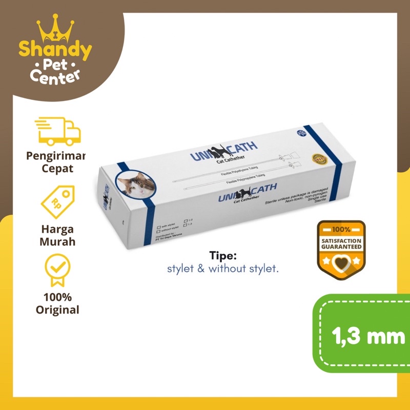 UNICATH CATHETER KUCING DENGAN STYLET DAN NON STYLET 1,3 MM