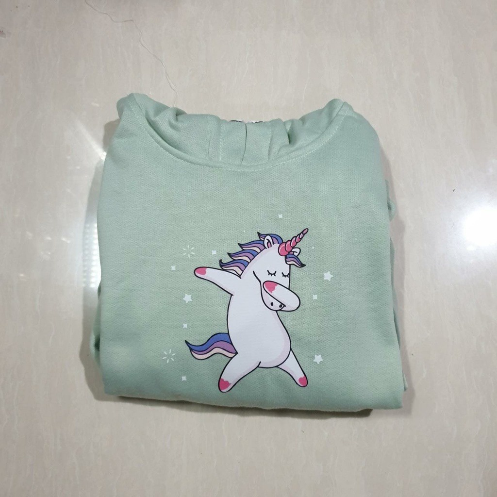 SWEATER HOODIE ANAK UNICORN DANCING - ATASAN HALUS PREMIUM