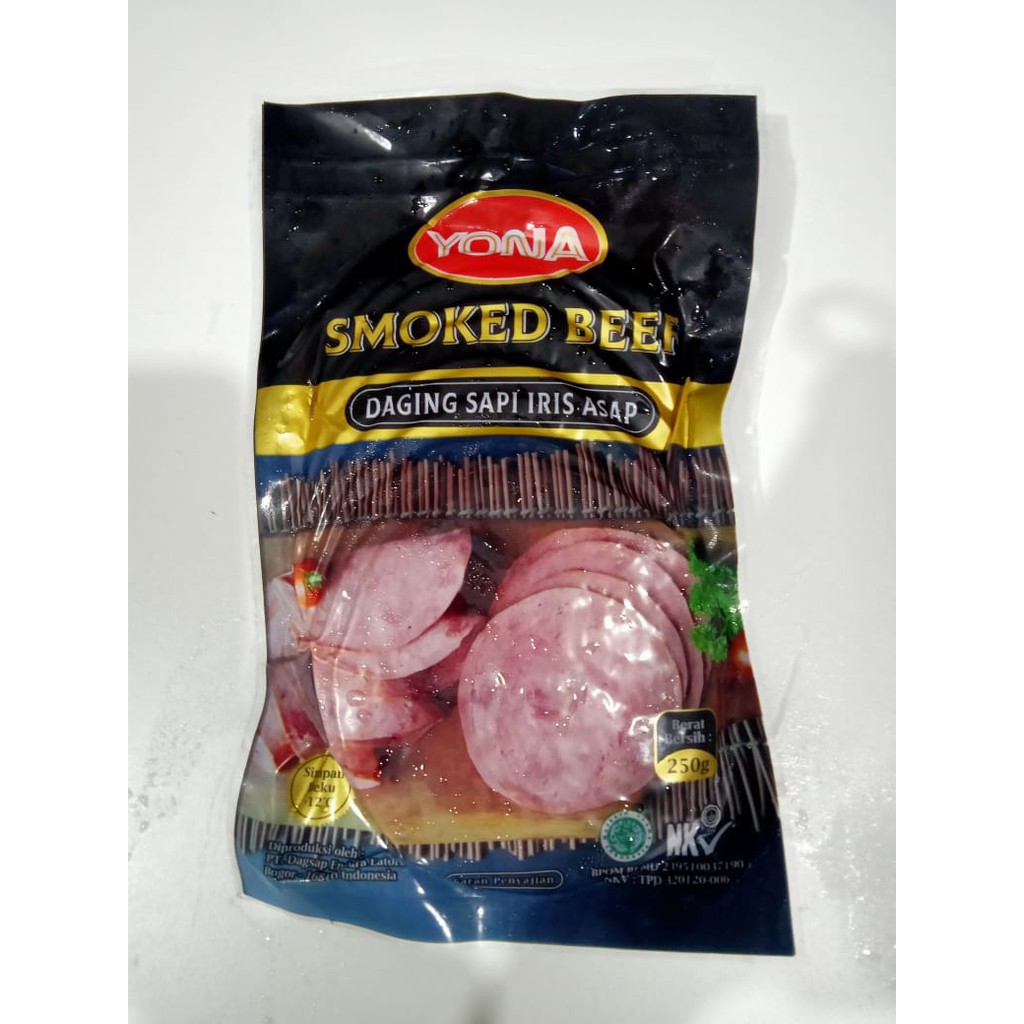 

SMOKE BEEF YONA/DAGING ASAP IRIS 250GR/SMOKE BEEF MURAH