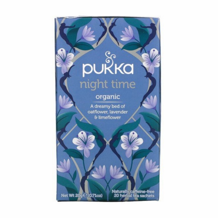 

Pukka Night Time Organic Tea Teh Natural Caffeine Free 20 x 1 Gram