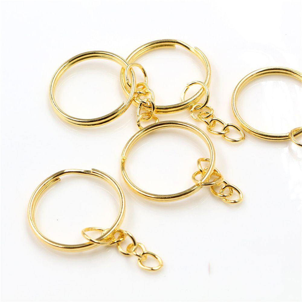 [Elegan] Gantungan Kunci Kreatif Fashion Membuat Perhiasan Rhodium DIY Aksesoris Perhiasan Panjang Putaran Split Keychain