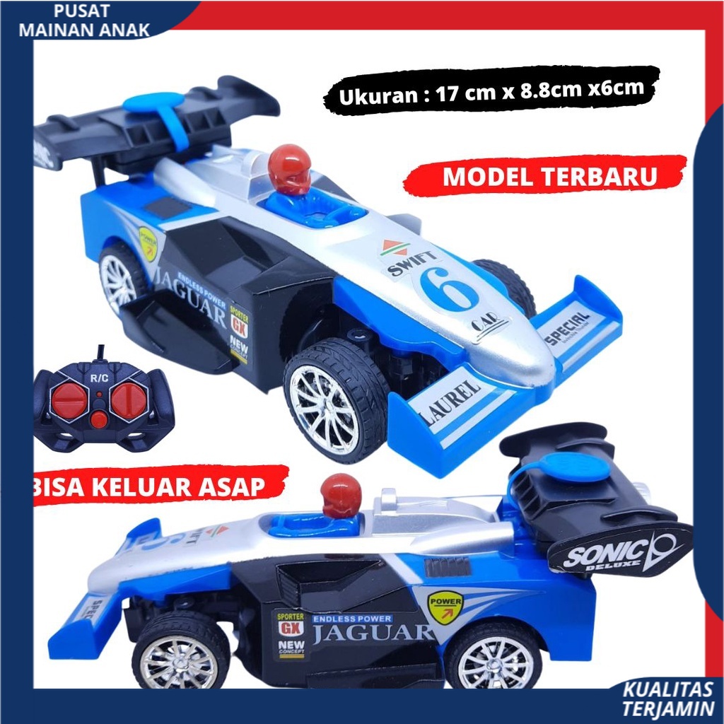 Mainan mobil Balap Racing Bisa Berasap remot kontrol bentuk unik dan aman Keren ber SNI Rc Car Speed