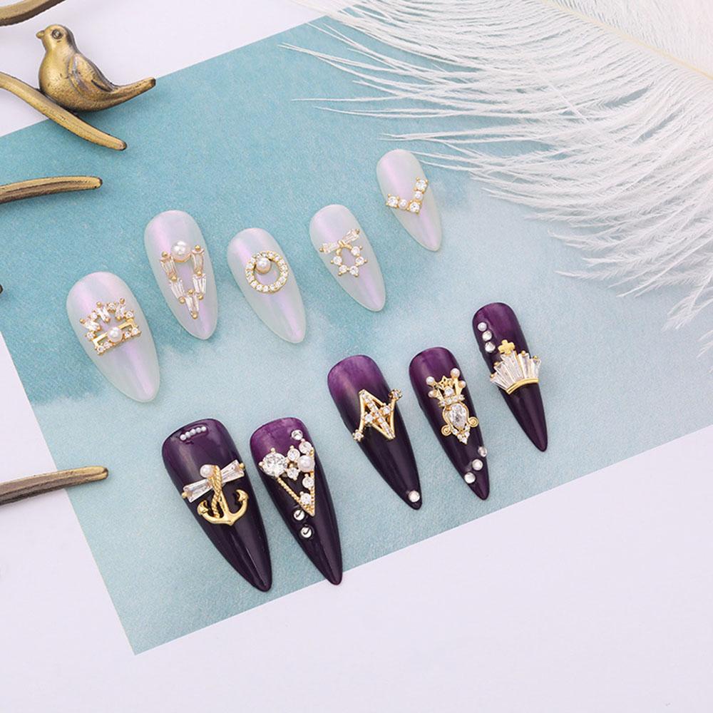 MXBEAUTY 3d Nail Art Dekorasi Mewah 1Pcs Mutiara Perhiasan Zirkon Kristal Kuku Liontin