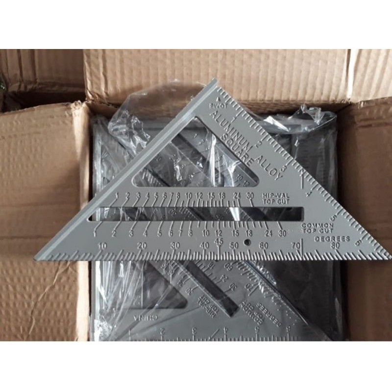 

Penggaris segitiga Woodworking Speed Square Penggaris Sudut Geser Siku Derajat