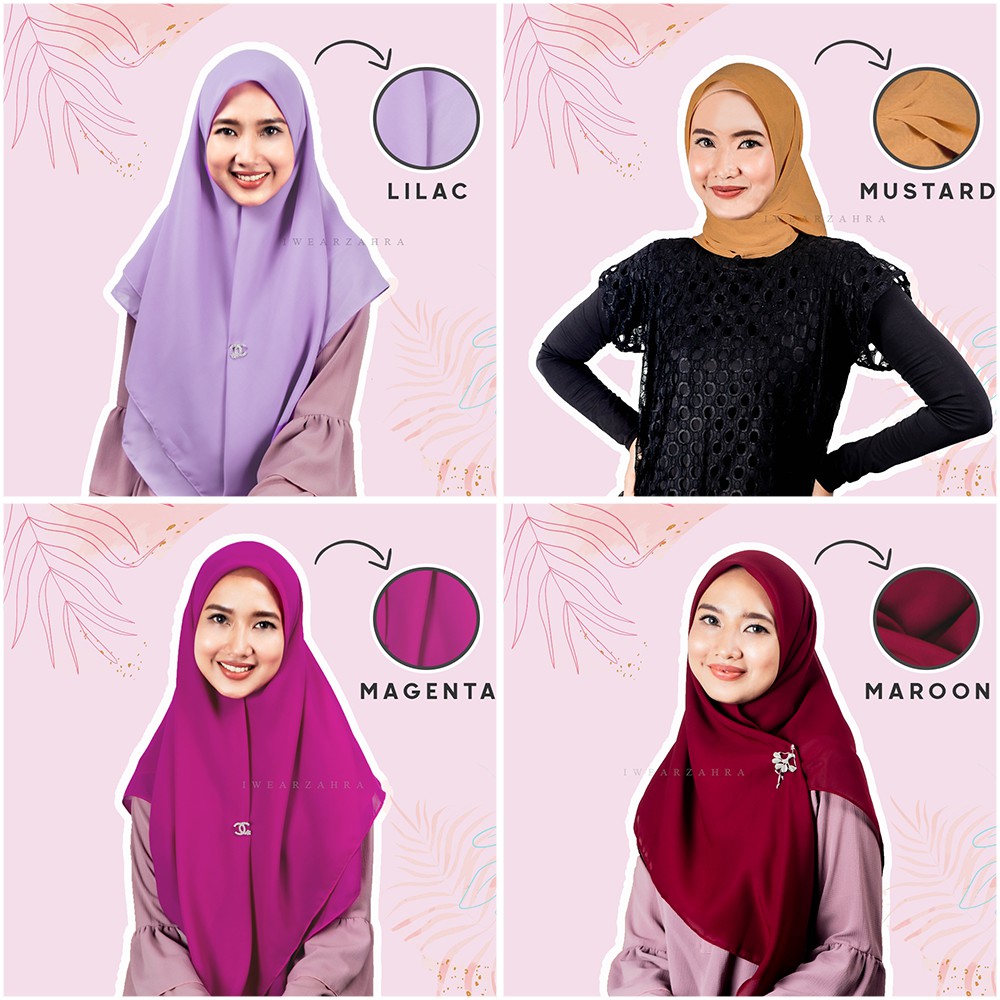 HIJAB BELLA SQUARE - Jilbab Segiempat Jahit Tepi Polycotton Kerudung Segi Empat Potton Premium