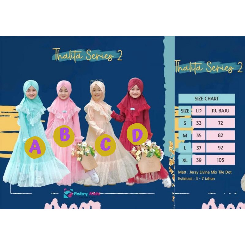 Gamis Anak/ Gamis ala Princess/ Gamis Thalita Series plus Hijab