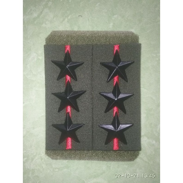 pangkat bintang 3 lis merah baju PDL TNI