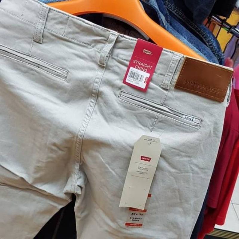celana chino levis slimfit streach import original crem