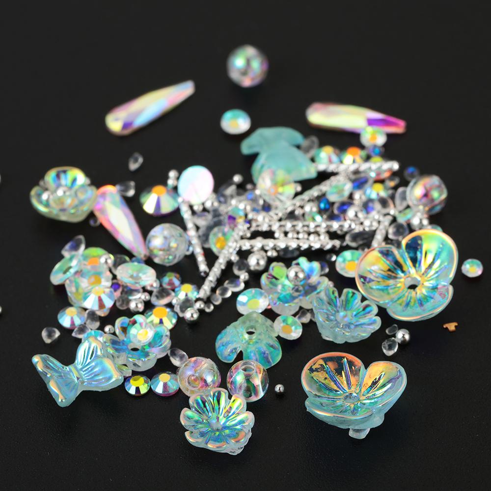 Preva Nail Kristal Kuku Kuku Nail Art Dekorasi Kupu Mix Logam Mutiara Warna Warni