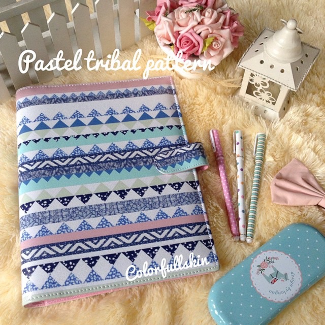 

Tribal pastel pink binder