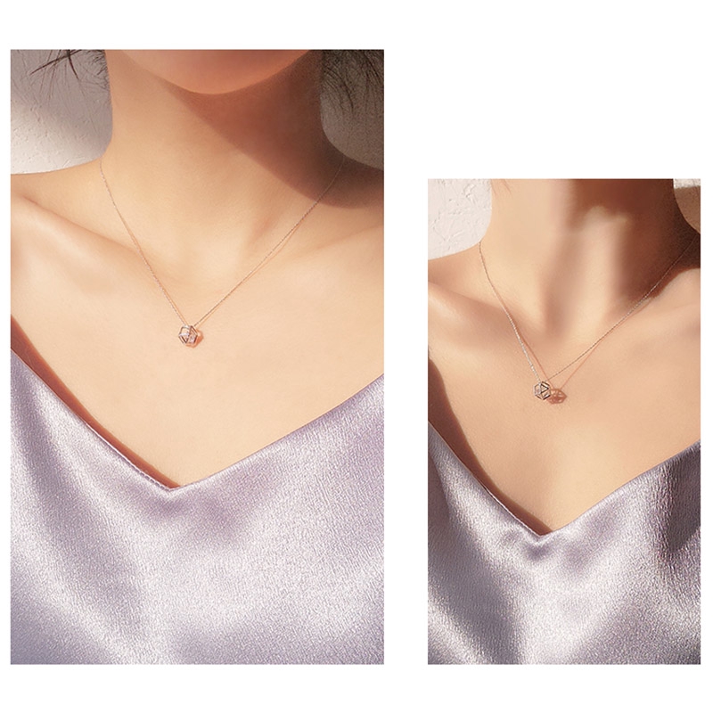 Kalung Choker Liontin Geometris Warna Silver Untuk Wanita