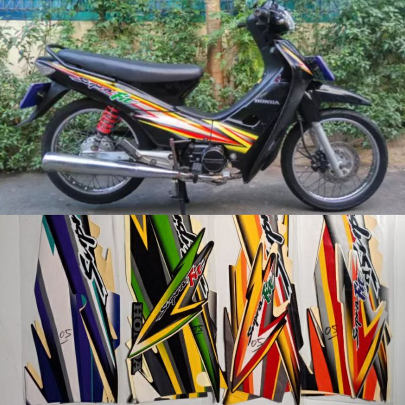 (Bisa COD) striping stiker ori Honda supra fit lama ful set 2004-2005