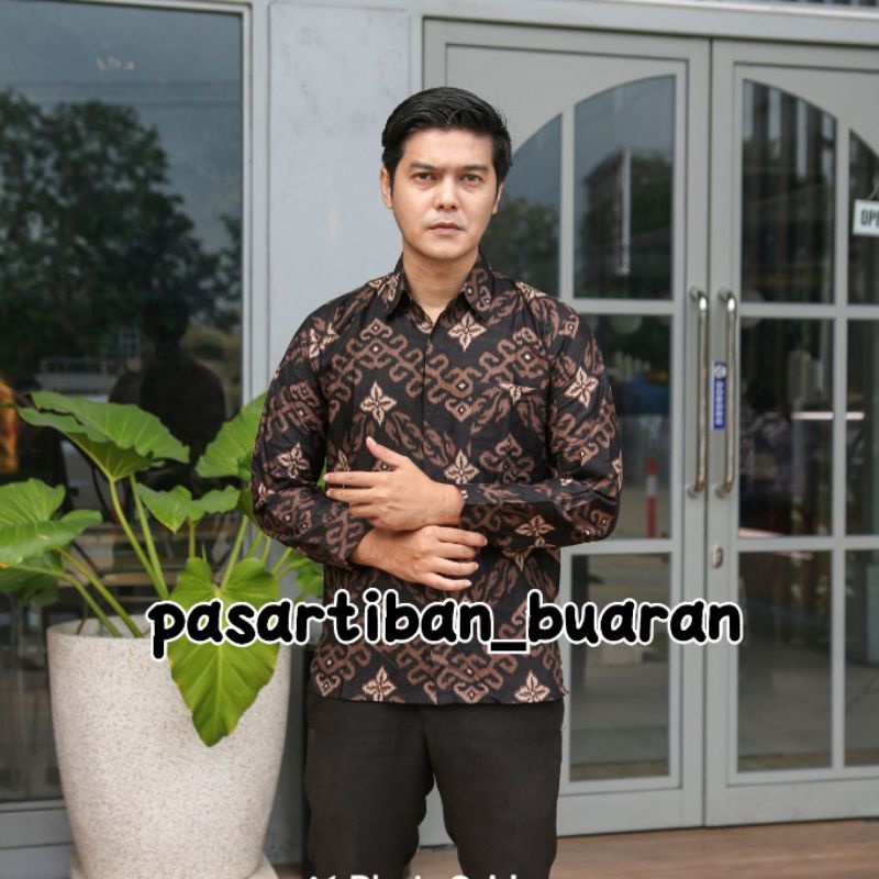 Kemeja Batik Pria Lengan Panjang Size M L XL XXL Baju Batik Kantor