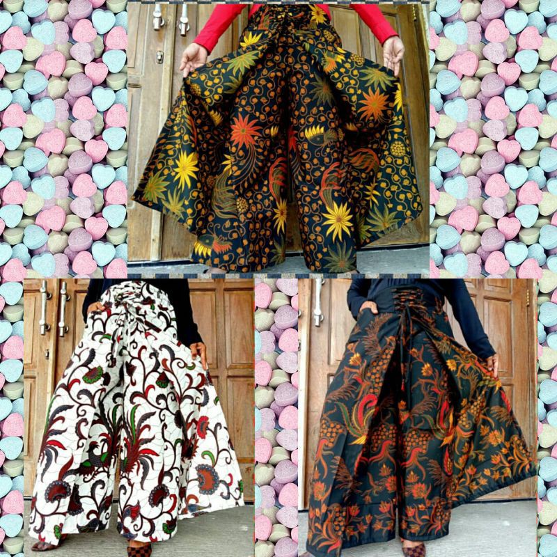 Rok Celana Batik Wanita Jumbo Modern