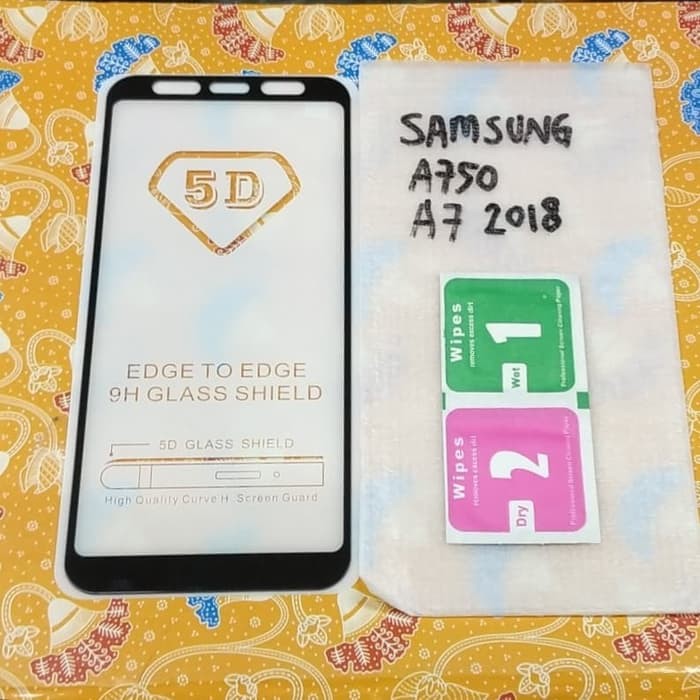 Tempered glass full samsung A750 A7 2018 kaca gorila glass full mantap