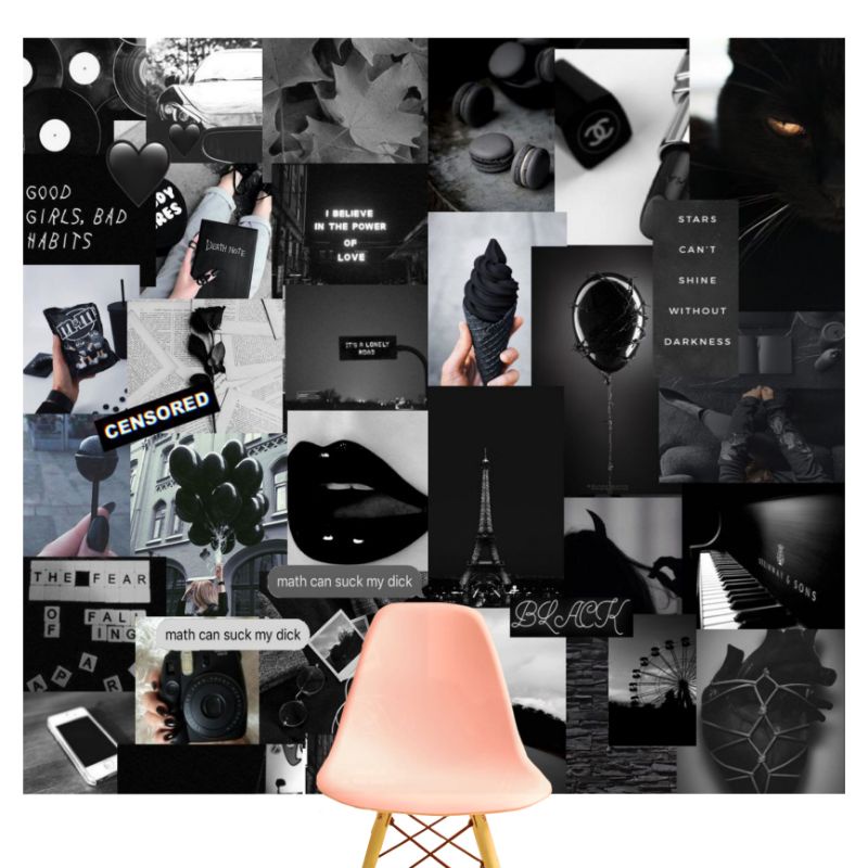 Sticker Dinding Aesthetic | Poster Dinding Kamar | Walldecor | Sticker Hitam Aesthetic