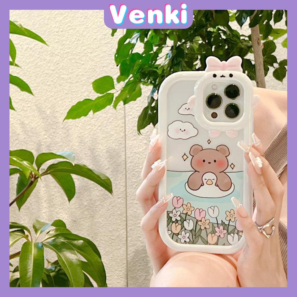 iPhone Case Silicone Soft Case Clear Case Airbag Shockproof Protection Camera Varnish Feel Bear Cartoon Cute Compatible For iPhone 11 Pro Max 13 Pro Max 12 Pro Max 7Plus xr XS Max