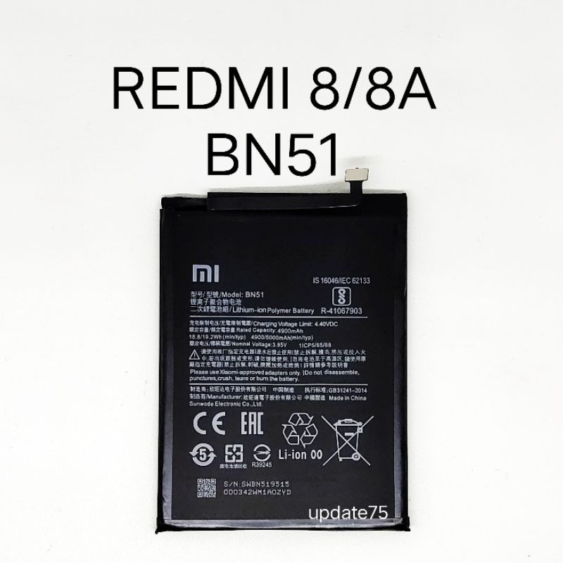 Baterai Xiaomi Redmi 8 Redmi 8A BN51 original