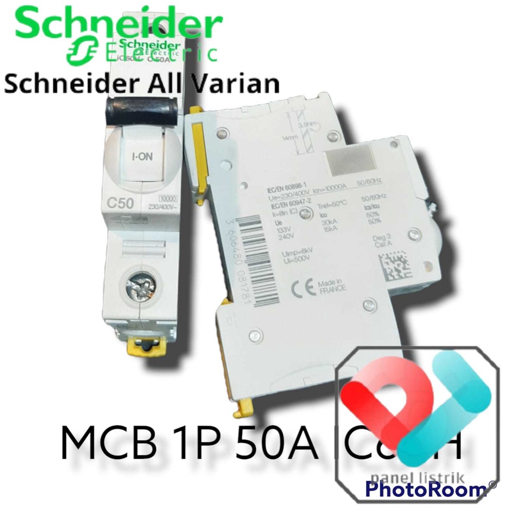 Jual MCB IC60H 1P 50A 10KA A9F84150 SCHNEIDER Mini Circuit Breaker ...