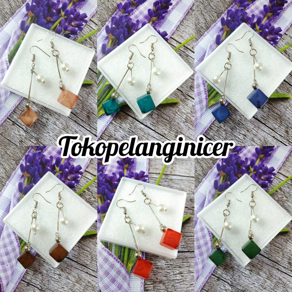 Sepasang Anting fashion Wanita Model Dadu Cantik /Anting Murah /Giwang / Kerabu By Tokopelanginicer