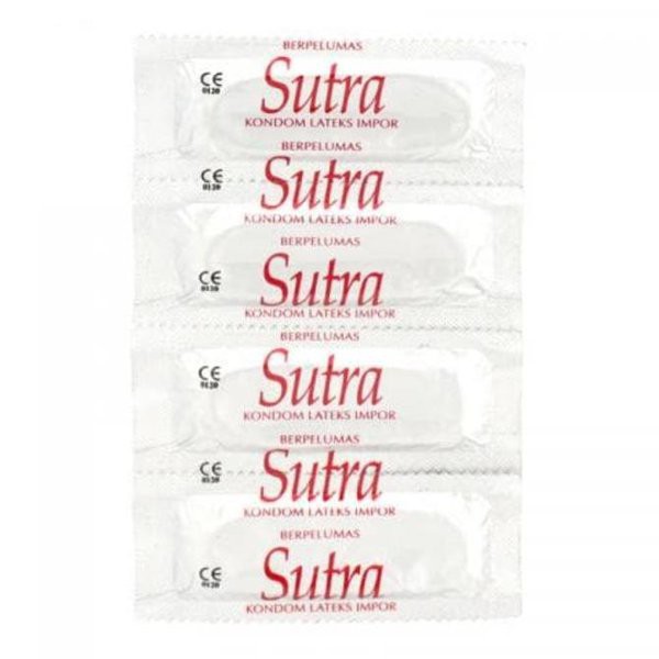 Sutra Klasik Merah 24Pcs Kondom Tekstur Halus