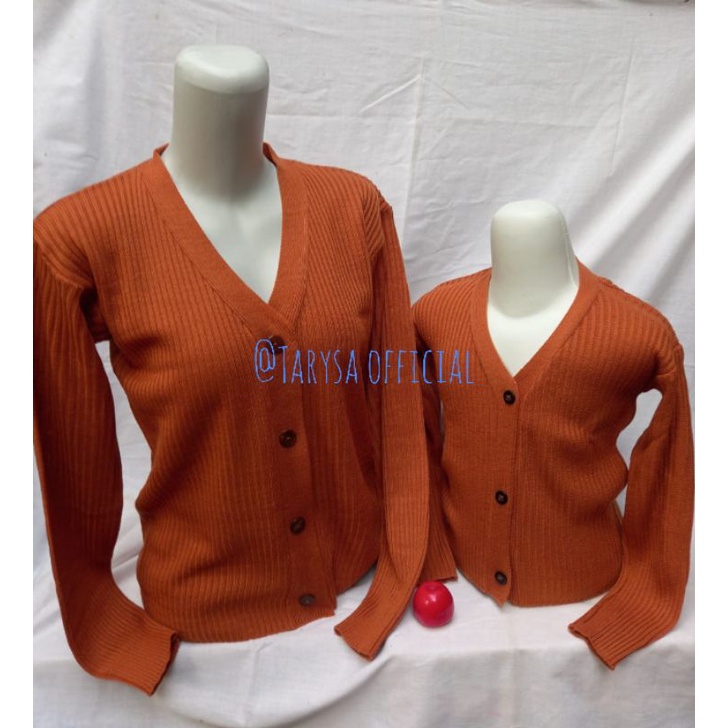 CARDIGAN CROP RAJUT CAUPLE // CARDI RAJUR BUNDA &amp; ANAK // CARDI RAJUT KANCING BATOK // CARDI COUPLE